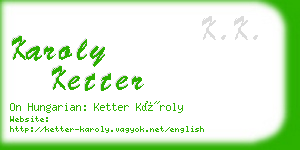 karoly ketter business card